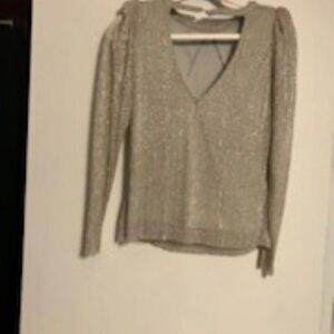 Holiday Silver Long-Sleeve Blouse